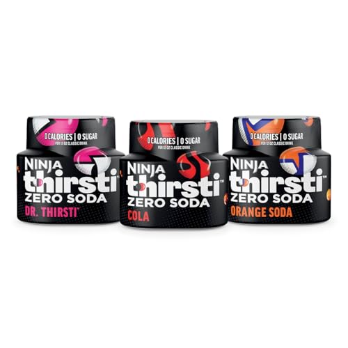 Ninja Thirsti Flavored Water Drops, ZERO SODA Variety Pack, Classic Soda Flavors, Sparkling or Still, Zero Calories, Zero Sugar, Makes 17, 12oz drinks, 3 Pack, WCFV8