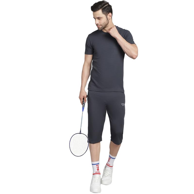 Image of Mack Jonney Solid Regular Fit Polyster Lycra Capri for Men-P