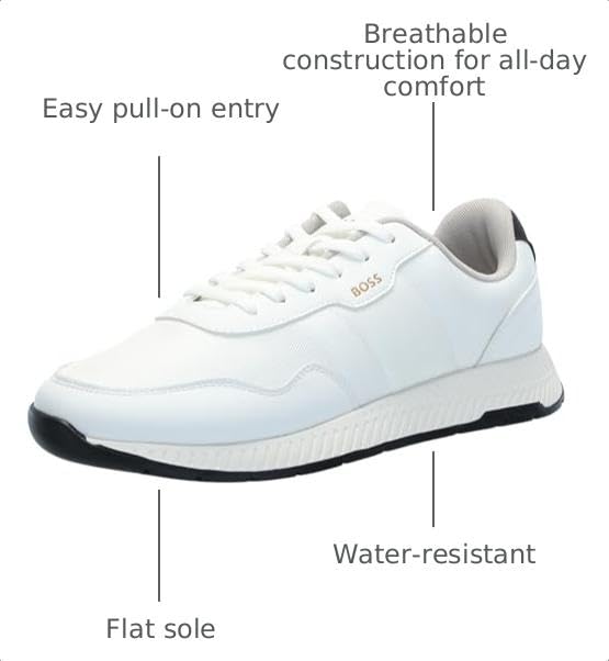 Image of BOSS Men's Leather Mix Low Top Sneaker | Casual Shoes
