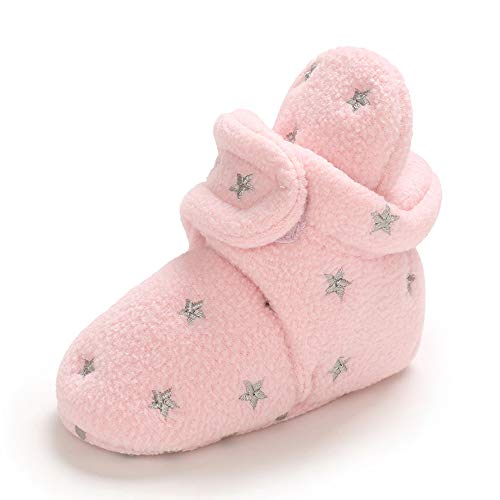 Image of MASOCIO Baby Booties Shoes Girls Infant Newborn Winter First Baby Slippers Boots Pink Size 3 UK 6-12 Months