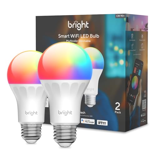 Smart Light Bulbs, 1100 Lumen, 90+CRI WiFi Mesh & Bluetooth Color Changing A19 Light Bulb, 16 Million DIY Colors RGB Light Bulbs, Compatible with Alex