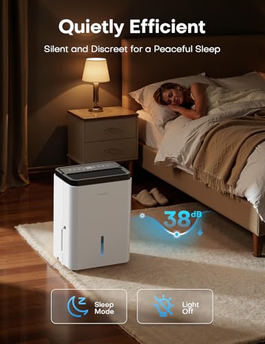 Image of Dehumidifiers for Home Max 35 Pints, Compressor Dehumidifier with Drain Hose, Auto Mode, Dry Clothes, Two Fan Speeds, 24H Timer, Smart Humidity Control, for Bedroom, Basement, Bathroom, Home