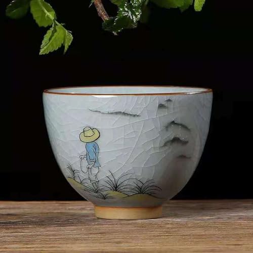 Juego de té de porcelana Jingdezhen de 100 ml con diseño de figuras de porcelana de Kung Fu