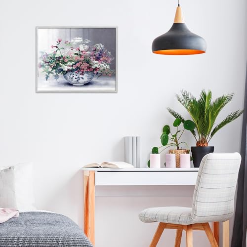 Art Giclée Vase Gris Stupell Industries, Solution Murs Vides Tableau Encadré 28x35cm