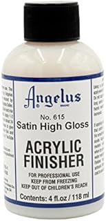 Angelus Brand Acrylic Finisher, Satin High Gloss No. 615, 4 Ounce Bottle (615-04-000)