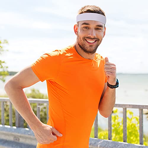 Image of Bememo 12 Pcs Sweatbands Sport Headbands for Men & Women Basketball Headband Sport Competitions Sweat Headbands Running Terry Cloth Moisture Wicking for Yoga,Tennis,Gym,Exercise