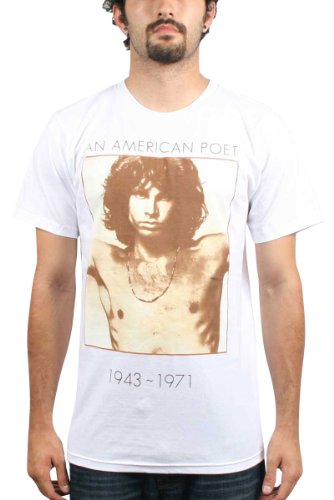 The Doors - American Poet 30/1 Mens S/S T-Shirt In White, Size: Large, Color: White