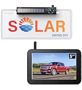 DVKNM Solar Wireless Backup Camera, 1080P 5" IPS Monitor &amp; Auto On Off Back Up Camera, 2 Mins Eas...