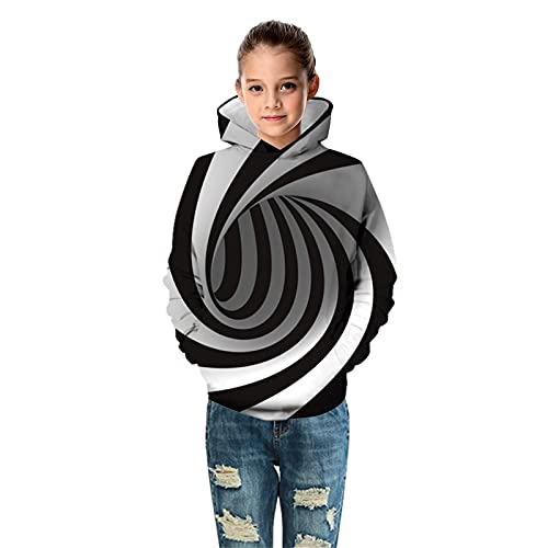 Boys' Long Sleeve Hooded Sweatshirt With Pocket Kids Sweatshirts 3D Boy Hoodie Pullover Teen Sweater (White, 5-6 Years)4