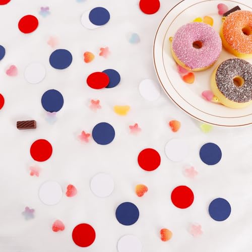 Image of 200Pcs Glitter Red White Blue Table confetti,Paper Circle Dots Confetti for Birthday Party Halloween Bachelorette Wedding Baby Shower Graduation Decorations