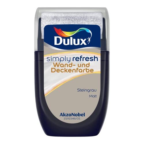 Dulux Simply Refresh - Pintura para paredes y techos (30 ml), color gris piedra