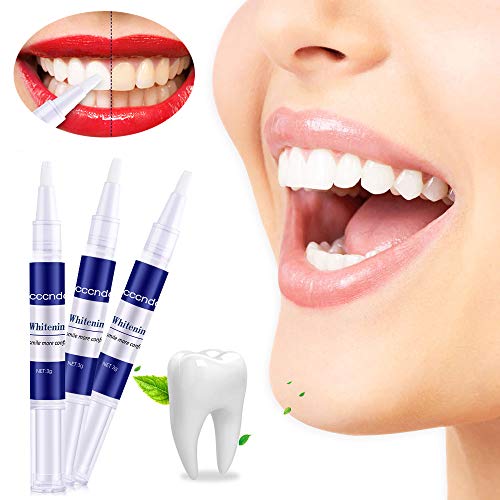Dientes que blanquean la pluma,Profesional Lápiz Blanqueador Dental sin peróxidos,Ingredientes Naturales Kit de Blanqueador Dientes de Limpieza Profundaquita las manchas oral Sin Sensibilidad(3 pcs)