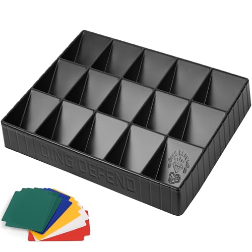 Storage Standard Card Sorting Tray - Stackable Trading Cards Organizer - 15-Compartment Tray Sorter for Organizing Raw Sleeved or Toploaders - Includes Organization Insert Dividers
