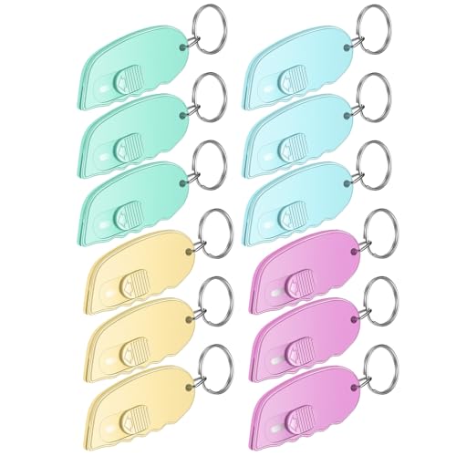 Minatee 12 Pack Mini Box Cutter Portable Mini Keychain Box