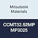 Mitsubishi Materials CCMT32.52MP MP3025 Coated Cermet CC Type Positive Turning Insert with Hole, MP Breaker, Rhombic 80?, Grade MP3025, 0.375" IC, 0.156" Thick, 0.031" Corner Radius (Pack of 10)