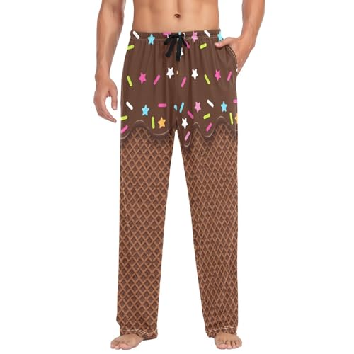 Waffle and Wafer Mens Pajama Pants Mens Pj Pants Comfy Cotton Pj Long Pant for Men with Pockets Size S-XXL
