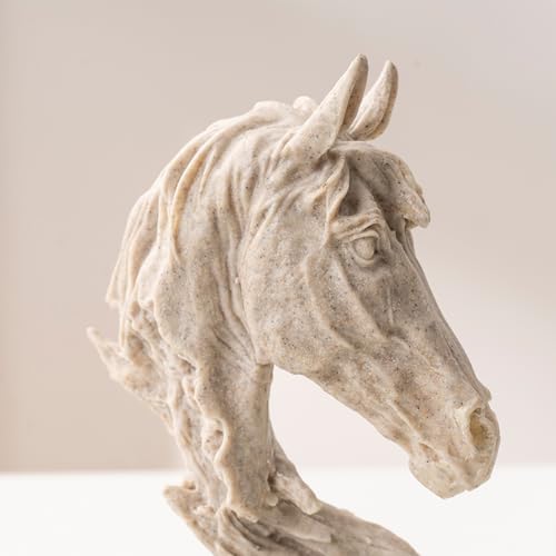 Estatua Texturizada Cabeza de Caballo de Resina 11.6 in miniatura 4