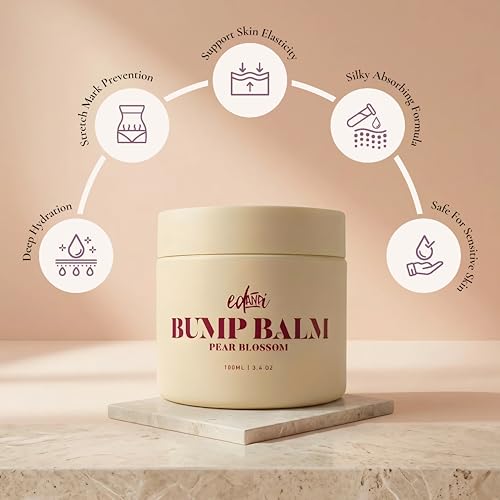 ed&i BUMP BALM for Pregnancy Stretch Mark Prevention, Belly Moisturizer for Pregnant Women With Argan Oil & Shea Butter, Bump Butter for Pregnancy, Maternity Skin Care, Stretch Marks Cream 3.4 oz — view 3