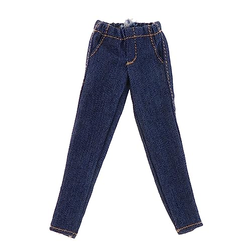 harayaa 1/12 Scale Women Figure Jeans Handmade Cloth Outfits Cosplay Fashion DIY Accessory Figure Doll Pants for 6 inch Action Figures Body Doll, Blue