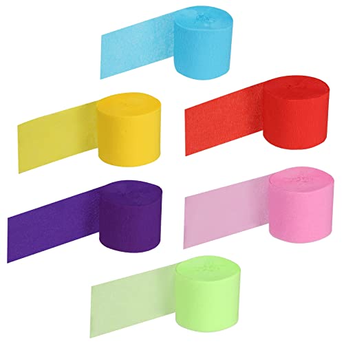 Meccanixity Crepe Paper Streamers 12 Rolls 32Ft In 6 Colors For Rainbow Party Decorations Wedding Ceremony Birthday Christmas Decoration(Red/Yellow/Light Blue/Light Green/Purple/Pink) #TOP3