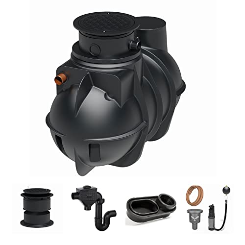 Zisterne Erdtank 2000 Liter Komfort III inkl. Ausgleichsdom, Deckel, Regenwasserfilter mit Siphon, beruhigtem Zulauf und Regenwasserpumpen-Set - Regenwasserbehälter bzw. Regenwassertank unterirdisch