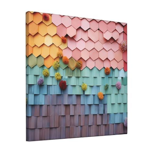 Toile murale ondulée colorée pour une chambre zen et lumineuse