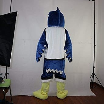Blue eagle Cartoon Costume Mascot Plush with Mask for Adult Cosplay Party Halloween Dress Up