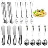 GUZE-US Charcuterie Accessories (14 Pcs), Cheese Spreaders for Charcuterie Board, Mini Serving Spoon