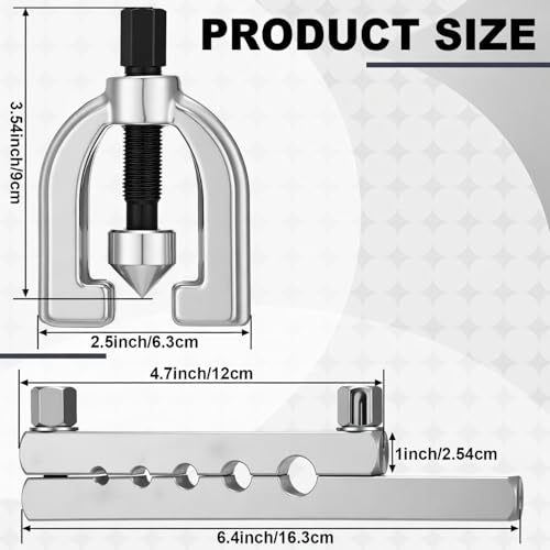Sosation 45 Degree Flaring Tool for SAE Refrigeration HVAC Tubing Flaring Tool Kit Fittings 3/16'' - 1/2'' 45° Eccentric Single Flare Accessories for Brake Hydraulic Lines Copper Pipe Tube by Sosation - Image 2