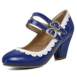 barbie pink shoes games  CUTEHEELS Damen Mary Jane Schuhe High Heel Riemchen Pumps(BLAU,33)