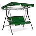 Toldo Recambio balancin Jardin, Tela Oxford Impermeable Cubierta de toldo de 2/3 plazas/reemplazo del cojín del Asiento del Columpio para Exteriores,Verde,164x114x15cm