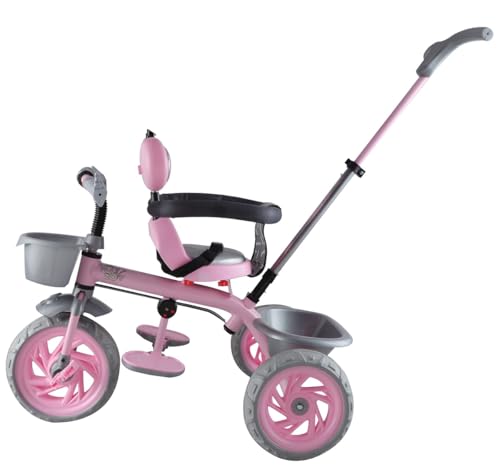 Image of Toyzoy Cotton Candy Grand Kids|Baby Trike|Tricycle with Cushioned Seat & Storage Basket for Kids|Boys|Girls Age Group 2+ Years (Pink)