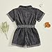 Toddler Baby Girl Summer Clothes Jean Overalls Shorts Short Sleeve Denim Romper Jumpsuit Outfit (A Black, 3-4T)