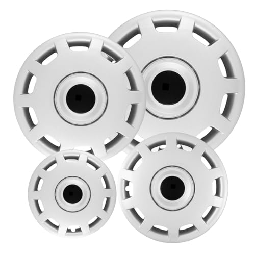 OxGord 15 inch Silver Snap-On Hubcaps with 10 Hole Compatible with 1998-2001 Volkswagen Passat Standard Steel Wheel Covers