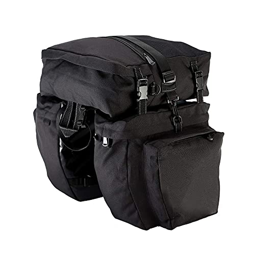 Sacoche arrière de vélo 3 en 1 imperméable grand volume 37 l noir