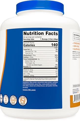 Image of Nutricost Whey Protein Concentrate Powder (Chocolate Peanut Butter) 5LBS | Gluten-Free, GMO-Free