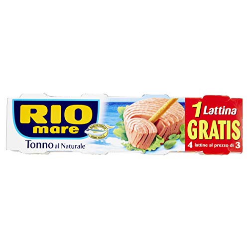 Rio Mare Aletas amarillas de atún al natural, 1% de grasa, 12 latas de 80 g