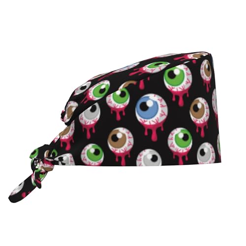 Image of Working Cap Scrub Cap with Sweatband Adjustable Unisex Women Tie Back Hat Nurse Surgical Caps
