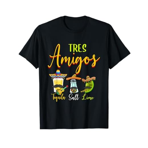 Tres Amigos Tequila Salt Lime Cinco De Mayo T-Shirt