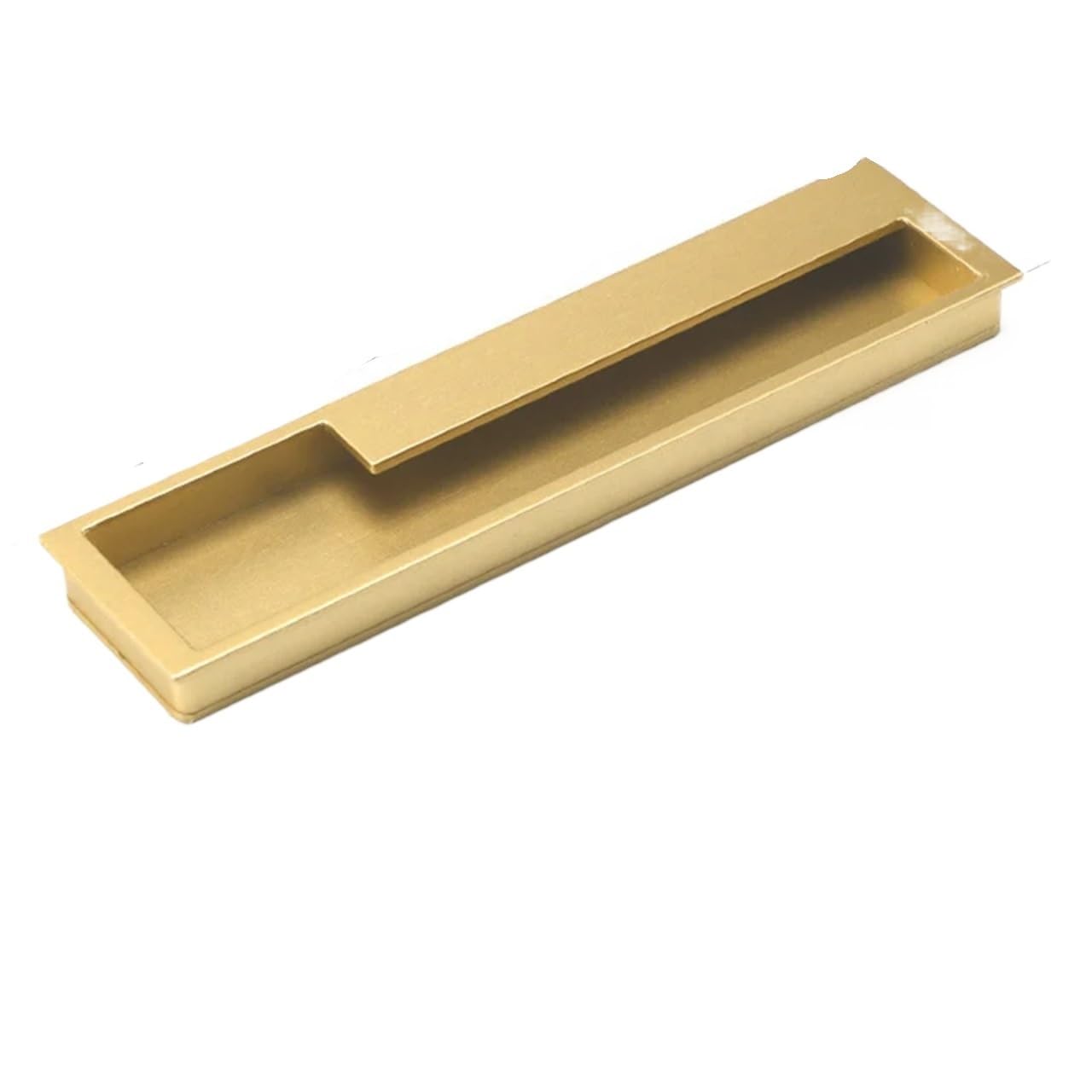 ATEUXOL Recessed Door Handles Embedded Sliding Door Handle with Hidden Screws, Modern Simple Handles for Barn Drawer Cupboard(Gold 192mm Right)