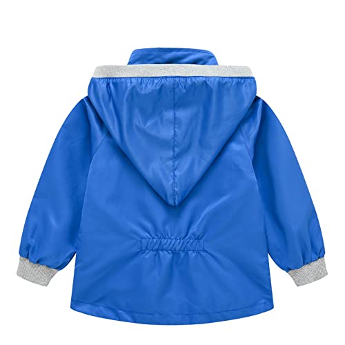 Boys Girls Windproof 𝗛ooded Jacket Zipper Button 𝗪aterproof Windbreaker Fall Solid Rain Coat with Pocket2