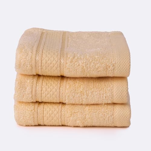 Image of Bamboo Soul Bamboo Face Towel | Ultra Absorbent & Super Soft | 30 x 30 cm - 550 GSM | Pack of 3 (Yellow)