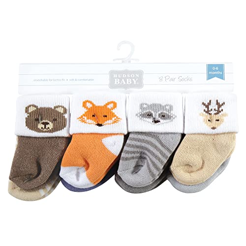 Image of Hudson Baby Baby 8-pack Cotton Rich Newborn and Terry Socks