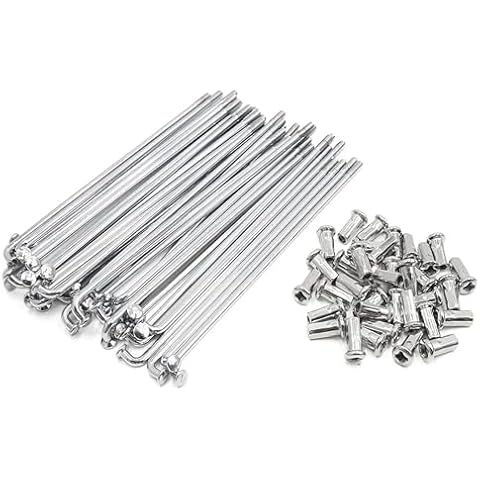 QHQKR 12G Electric Bike Spokes 2.6mm Diameter 20/40pcs Silver Steel Motorcycle Wheel Tire Spokes with Nipples 45-306mm J Bend Bicycle Spoke for E-Bike Tricycle Motorcycle (72mm Silver,20pcs) Cover