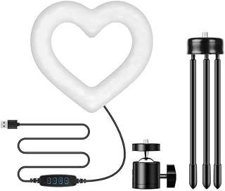 Bias&Belief 10" Ring Light,Heart-Shaped LED Ring Light with Tripod Stand Beauty fill Light Kit,Multifunctional Fill Light for Live Streaming Selfie Makeup Beauty Tool