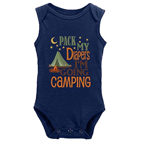 Image of Snagminio Pack Diaper Going Camping Cute Bodysuit Girl boy Infant Toddler Baby Clothes Creeper