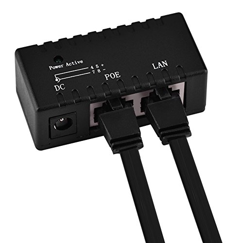 Adaptador POE, Fuente de Alimentación Rápida vía Red LAN, Divisor Ethernet, Compatible con 1 Dispositivo PC para Dispositivos CPE (Negro) miniatura 7