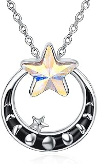 APLOMB Necklace for Women Men Sterling Silver Opal Necklace Gold Sun Moon Star Tree of Life Viking Initial Necklace Heart Pendant Birthday Mmothers Day Gifts from Daughter Jewellery