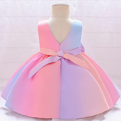 Nssmwttc Toddler Birthday Party Flower Ball Gown Dresses Frock Colorful Little Girls Wedding Prom Tutu Birthday Dress (Pink,120) #TOP2