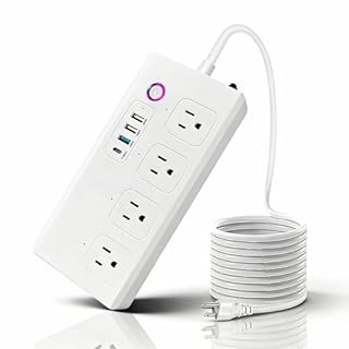 Zigbee Smart Power Strip Surge Protector, Extension Cord w/ 4 Individually Controlled AC Outlets & 4 USB Ports, Voice/Remote Control Compatible with Alexa & Google Home, Tuya Zigbee Gateway Required